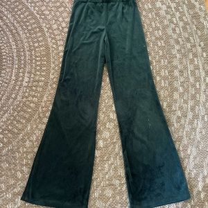 Dark Green Velvet flare pants